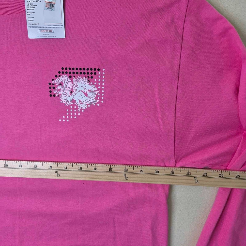 Champion University of South Carolina USC Gamecocks Long Sleeve Tee Pink Large L - Picture 4 of 9